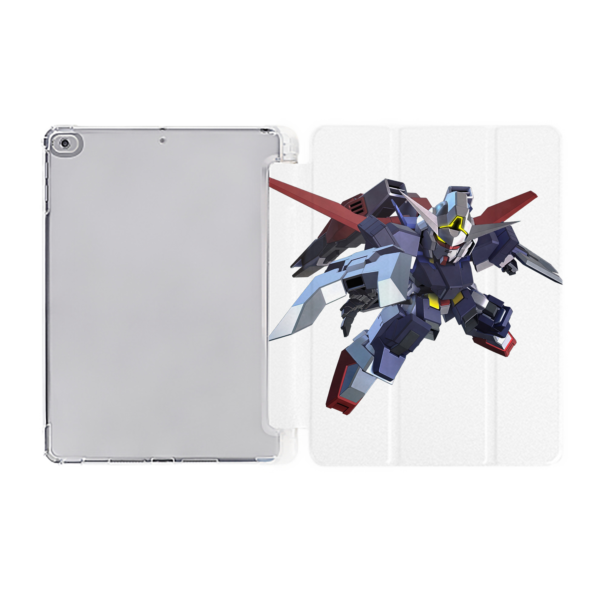（画像用） 機動戦士ガンダム Mobile Suit Gundam IPad ケース ペン収納付き 三つ折りスタンド PUレザー×シリコン 対応機種9.5/10.5/10.9インチ